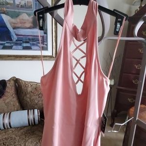 NWT beautiful halter mock neck dress